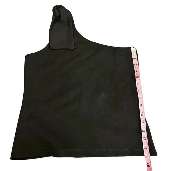 Anthropologie Bishop & Young One-Shoulder Bow Tie Top Black Size S - Picture 4 of 8